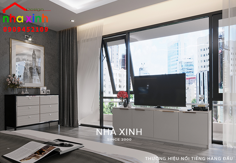 Một góc nhìn sáng sủa và đẹp mắt trong phòng ngủ con trai