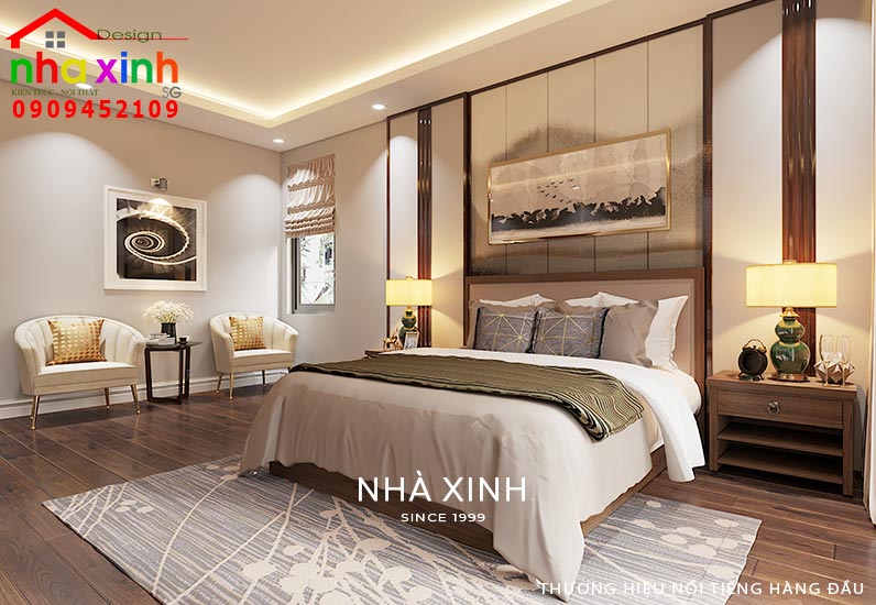 Phòng ngủ biệt thự ấm áp, trang nhã