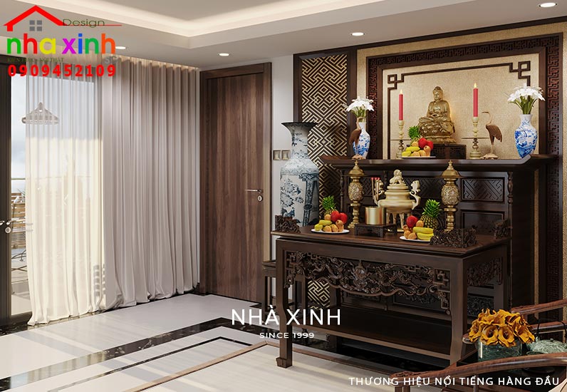 Nội thất không gian phòng thờ sang trọng