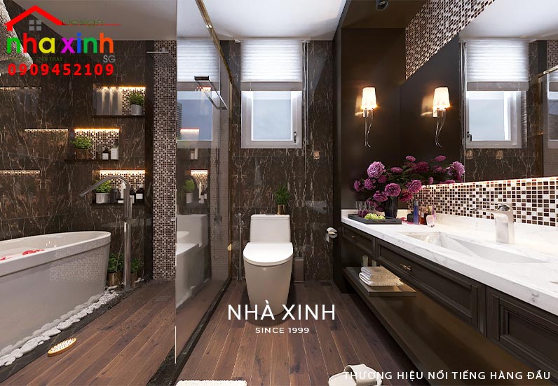 Phòng tắm trong phòng ngủ master đầy sang trọng