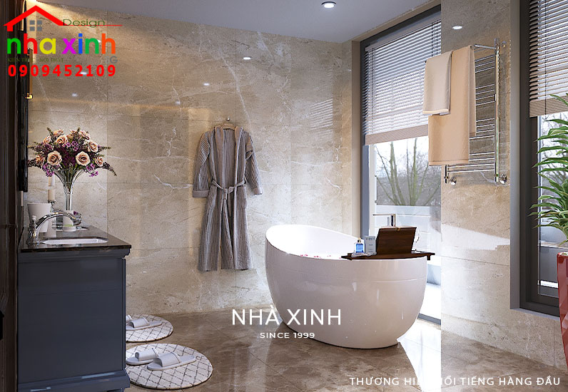 Không gian phòng WC biệt thự 4 tầng hiện đại đẹp