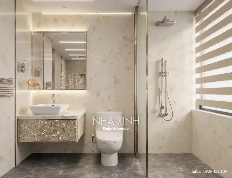Phòng ngủ chính biệt thự BT-0230 với thiết kế thanh lịch và ban công riêng.
