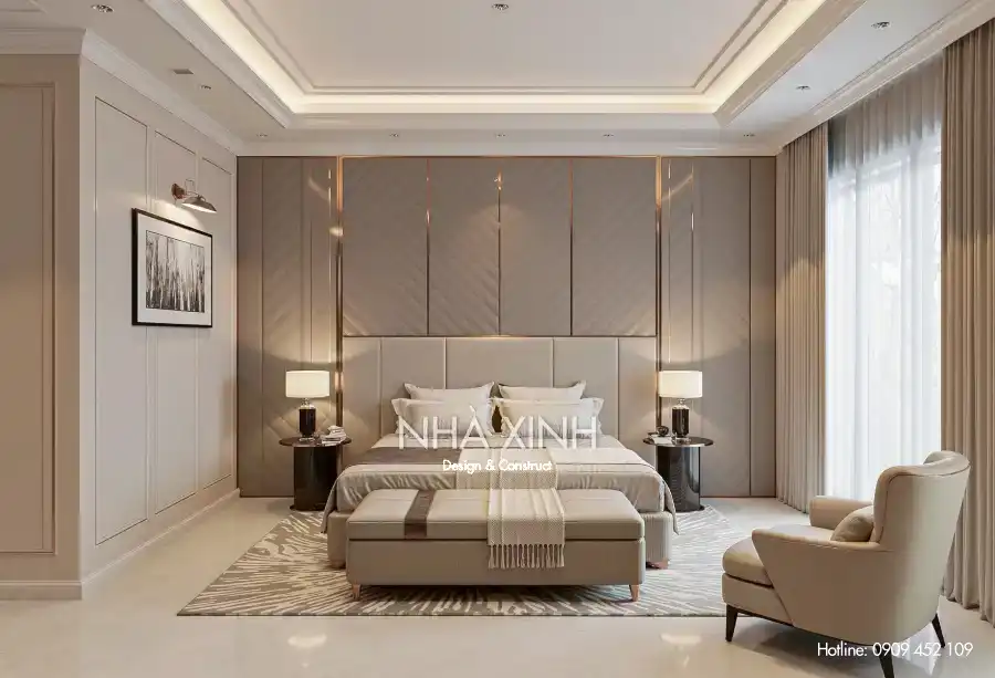 Phòng tắm biệt thự BT-0231 với bồn tắm độc lập và thiết kế tối giản