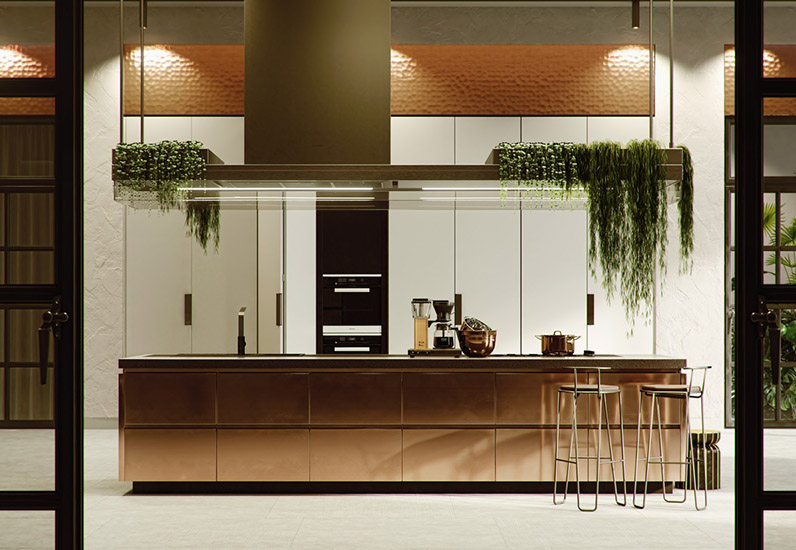 Trang trí nhà bếp với những chậu cây xanh