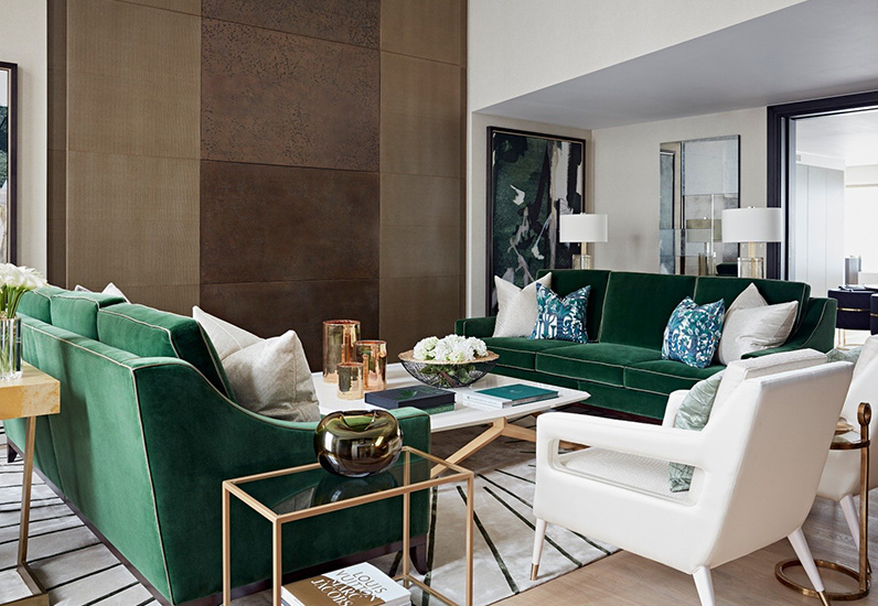 Thiết kế không gian phòng khách ngập tràn sắc xanh lá cây