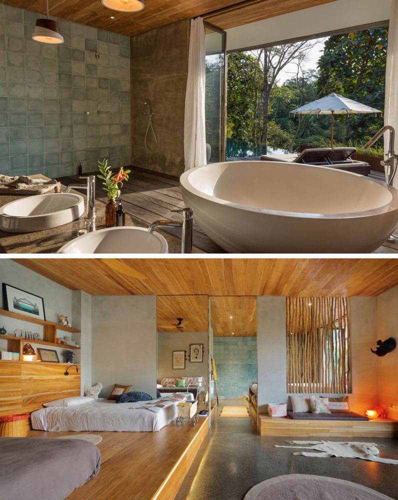 Phòng ngủ master hiện đại thiết kế ấn tượng với tông màu vân gỗ tự nhiên