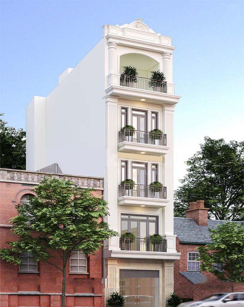 Mẫu biệt thự phố tân cổ điển 5 tầng
