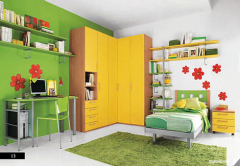Căn phòng tràn ngập sắc màu sẽ khiến trẻ thêm tươi vui