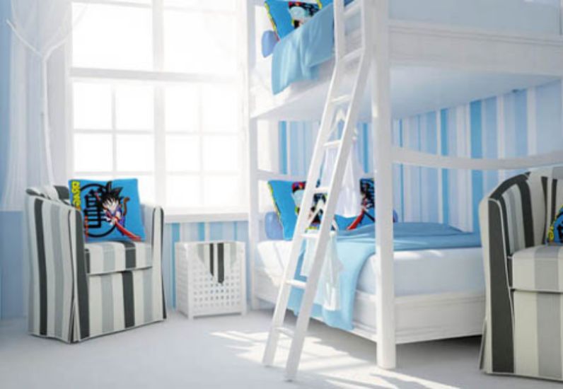 Căn phòng màu xanh dành cho bé trai