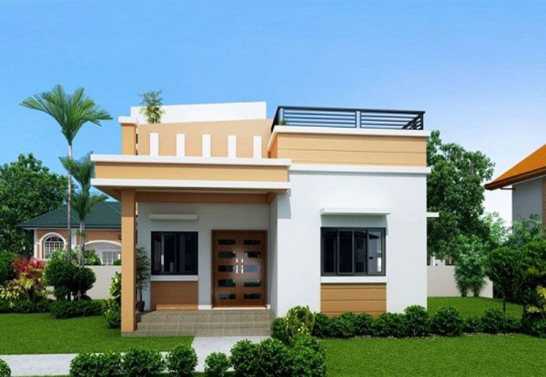 Mẫu nhà cấp 4 triệu có sân thượng khoảng 100