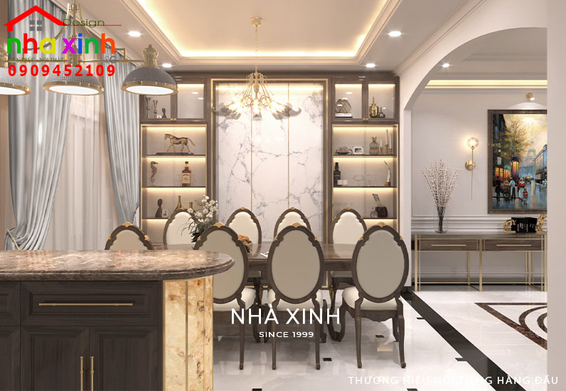Thiết kế phòng bếp biệt thự tiện nghi