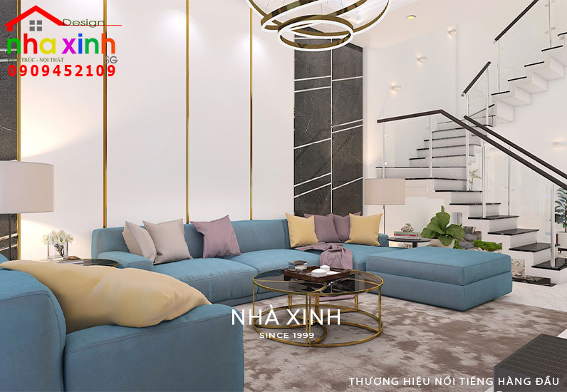 Điểm nhấn của phòng khách với bộ ghế sofa sang trọng