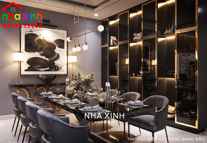 Thiết kế phòng ăn sang trọng, lãng mạn