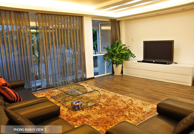 Phòng khách được thiết kế hướng đến sự đơn giản, tinh tế