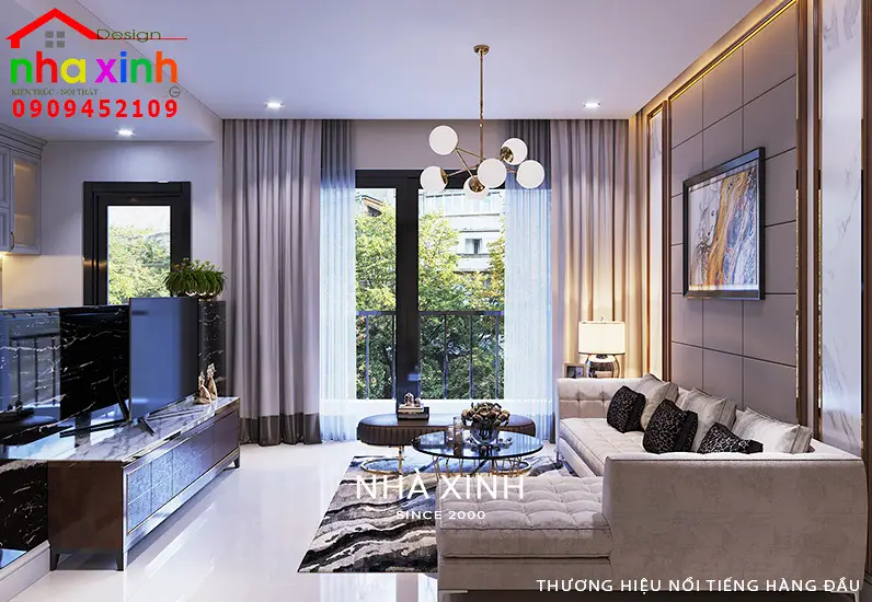 Mẫu thiết kế nội thất phòng khách hiện đại cho không gian  nhà phố