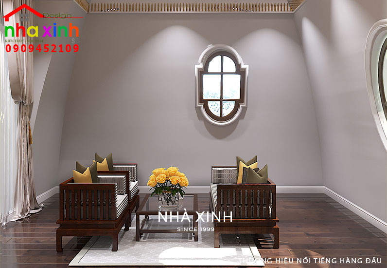 Không gian phòng thờ với các bố trí nội thất hướng đến sự đơn giản, sang trọng và trang nghiêm