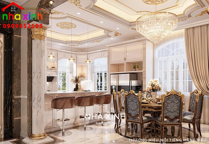 Mẫu bàn tròn 8 ghế gần gũi, ấm cúng