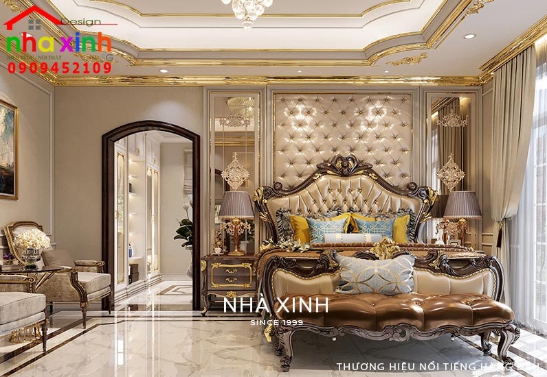 Nội thất phòng ngủ master được thiết kế tinh xảo