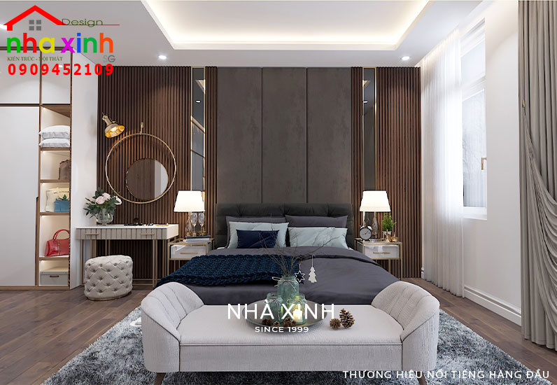 Mẫu phòng ngủ master đẹp nội thất căn hộ Lakeview 