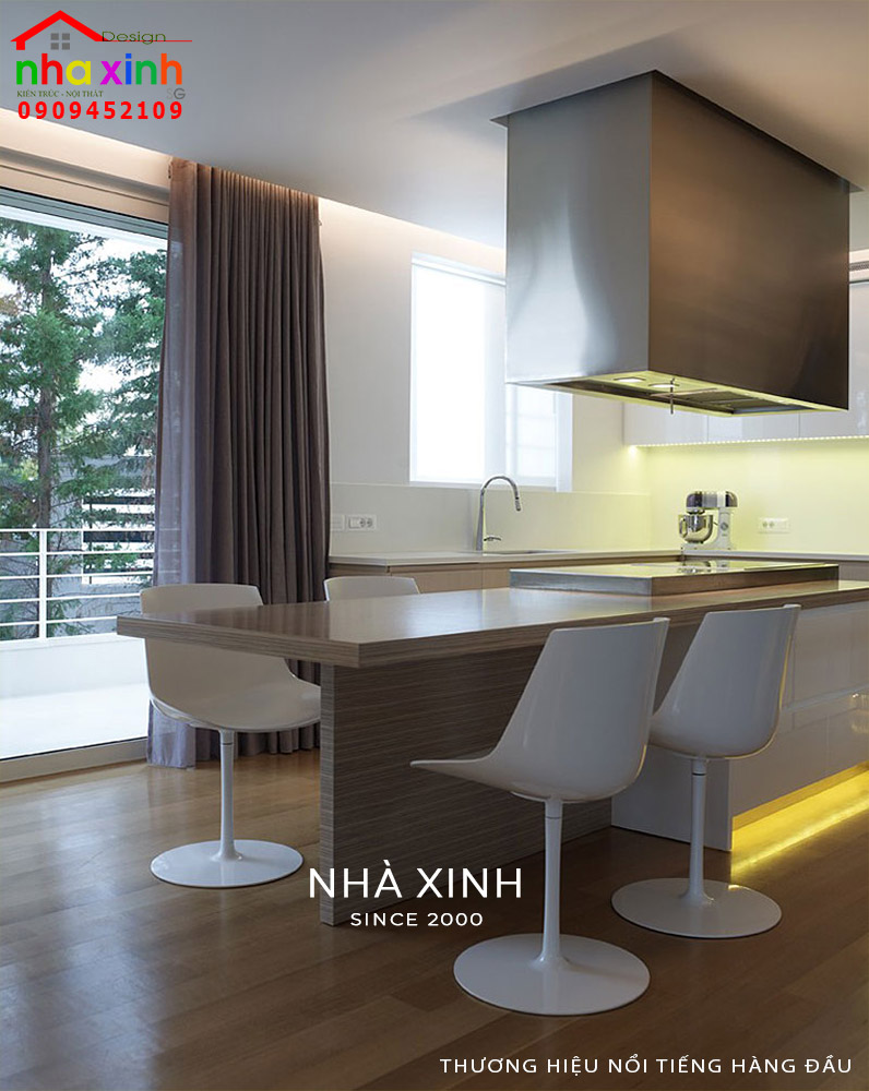 Khu vực bàn ăn kết nối phòng bếp tiện nghi