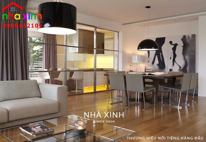 Nội thất căn hộ chung cư được thiết kế mang hơi hướng mở giúp tối ưu không gian hiệu quả