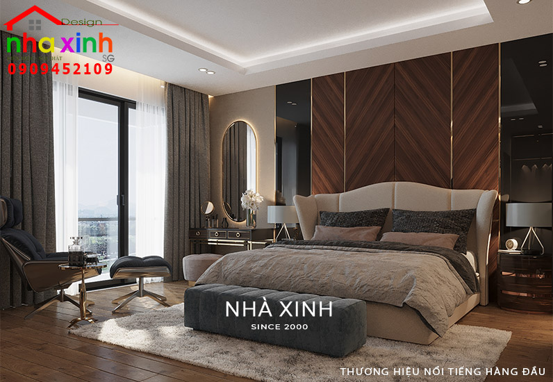 Mẫu nội thất phòng ngủ được thiết kế rộng rãi và sang trọng