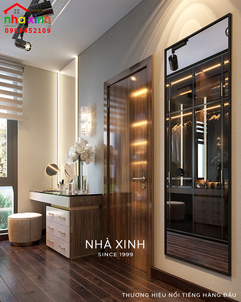 Bố trí đồ nội thất trong phòng ngủ master biệt thự đẹp