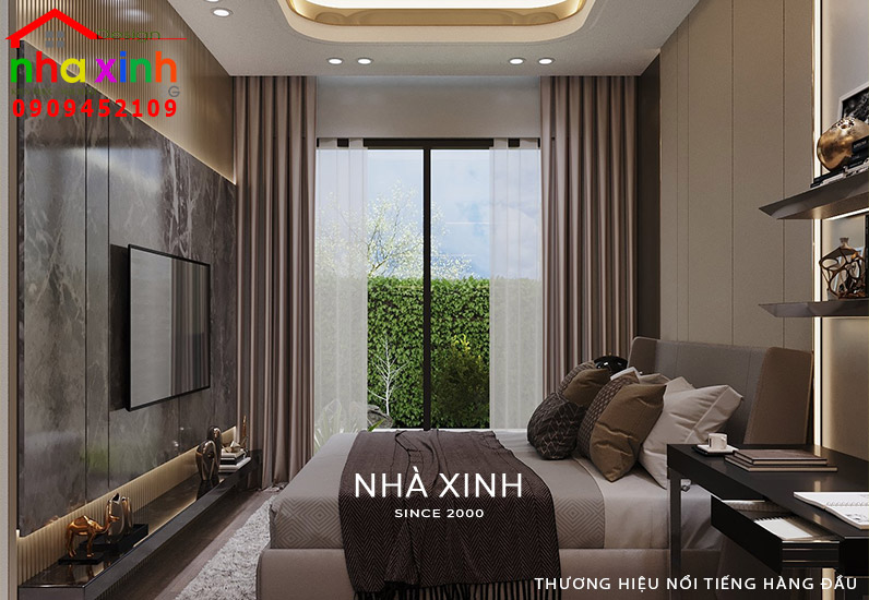 Không gian mở đem đến cảnh quan đẹp và không khí thông thoáng cho phòng ngủ
