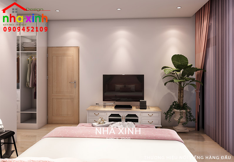 Mẫu thiết kế nội thất không gian phòng ngủ đẹp với sự phối hợp màu sắc hài hòa