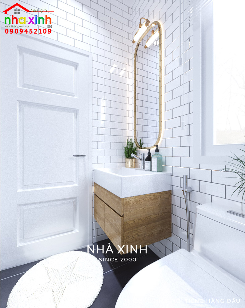 Nội thất phòng WC được đầu tư hiện đại từ thiết kế đến chất liệu mang đến sự tiện lợi cho gia chủ