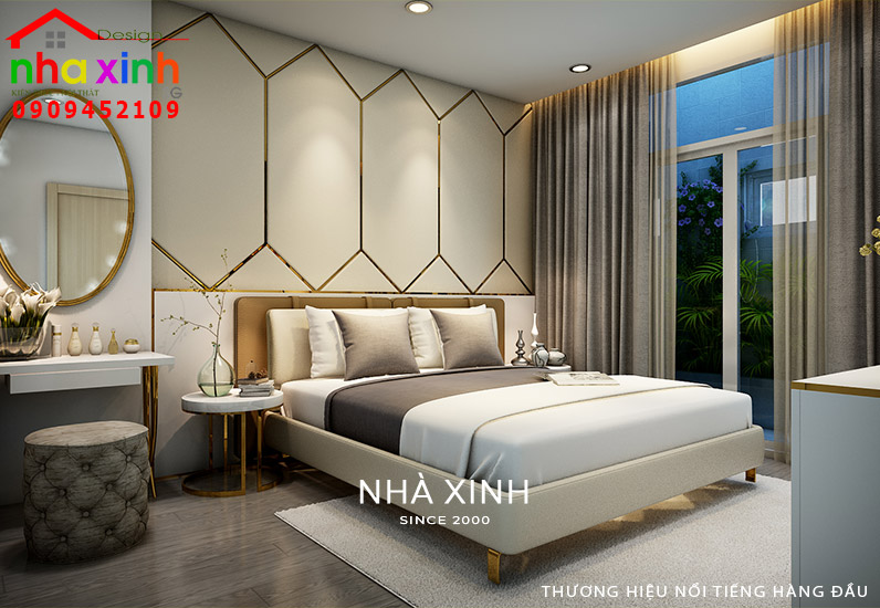 Thiết kế nội thất phòng ngủ hiện đại, thanh lịch có nội thất tiện nghi view 01