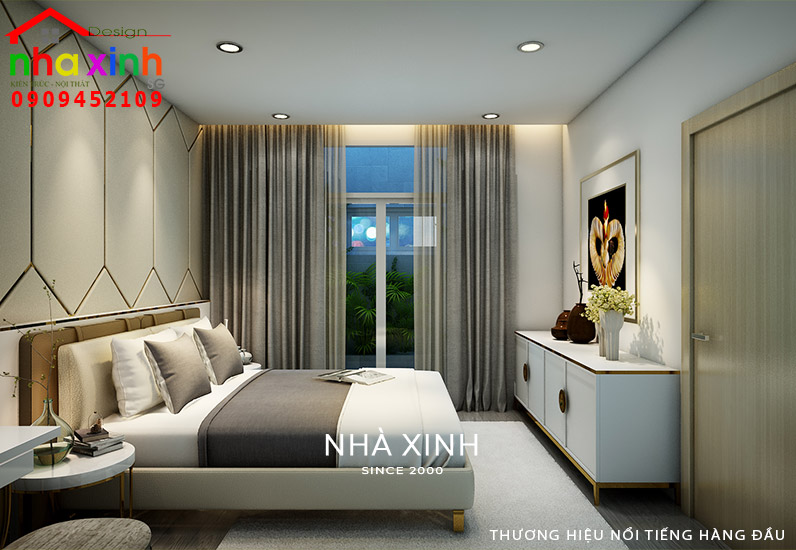 Thiết kế nội thất phòng ngủ hiện đại, thanh lịch có nội thất tiện nghi view 02