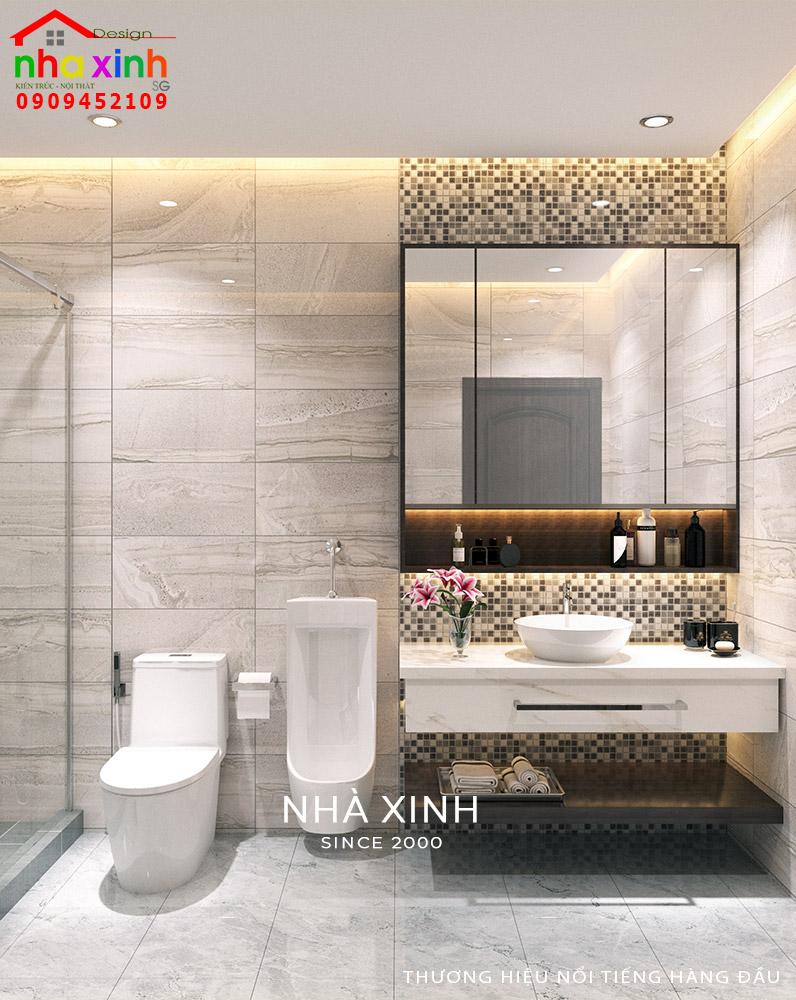 Nội thất cao cấp trong phòng WC của phòng ngủ master 