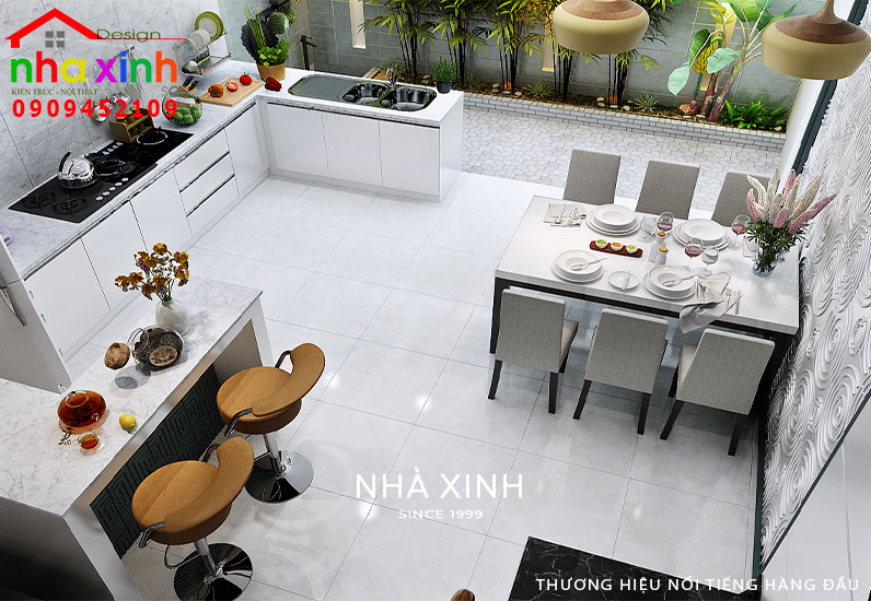 Mẫu thiết kế nội thất hiện đại tại Bình Chánh sở hữu không gian bếp sang trọng và hiện đại