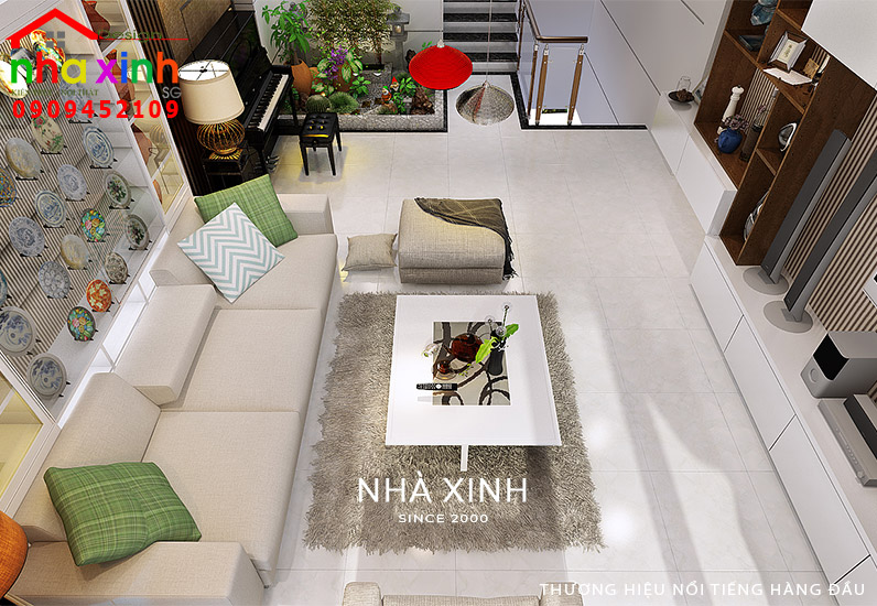 Toàn cảnh nội thất phòng khách nhà phố hiện đại đẹp thời thượng
