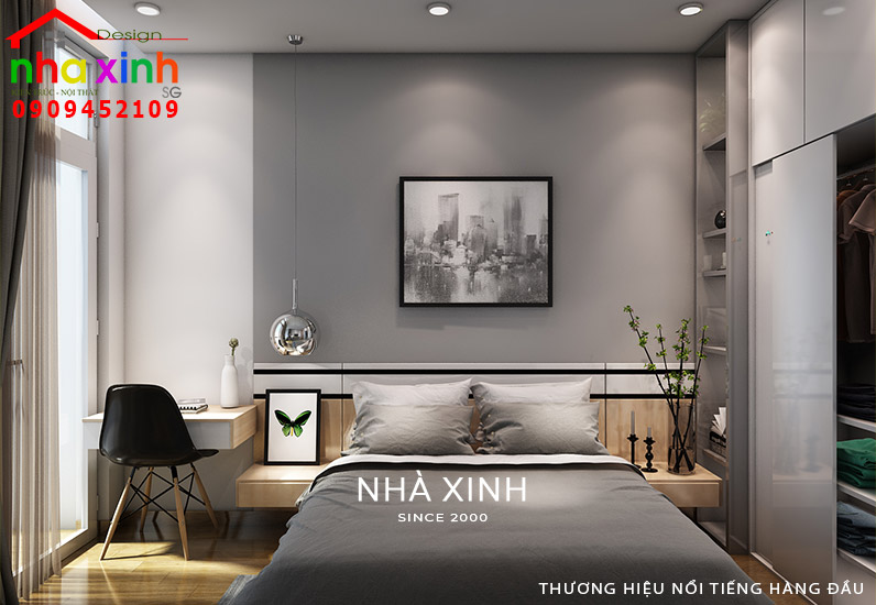 Không gian phòng ngủ thứ 3 mang màu sắc trầm ấm