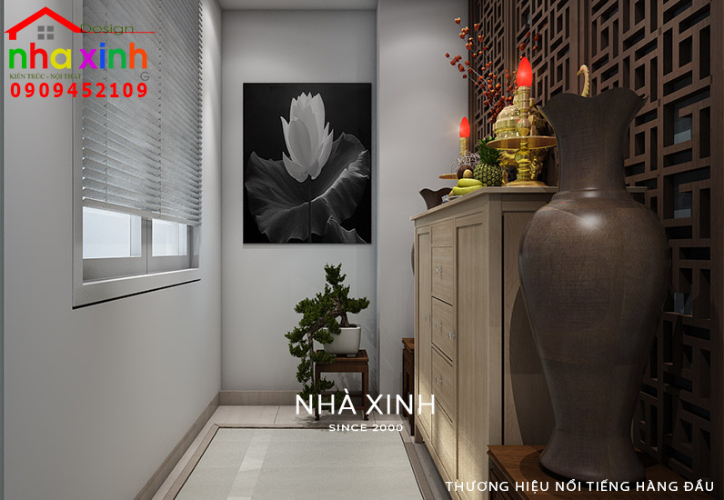 Không gian phòng thờ nhỏ nhưng tràn ngập sự ấm cúng