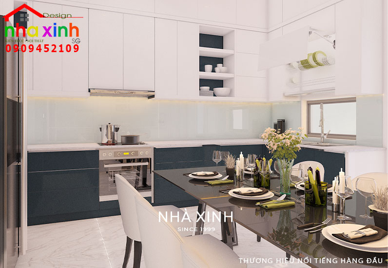Nội thất phòng bếp nhà phố đẹp với chất liệu cao cấp và hiện đại