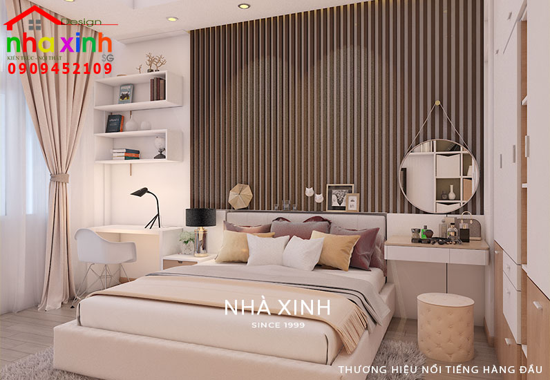 Không gian phòng ngủ với sự kết hợp hài hòa về màu sắc & ánh sáng