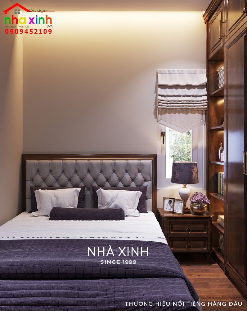 Nội thất phòng ngủ thứ 2 đơn giản mà sang trọng với nội thất bằng gỗ