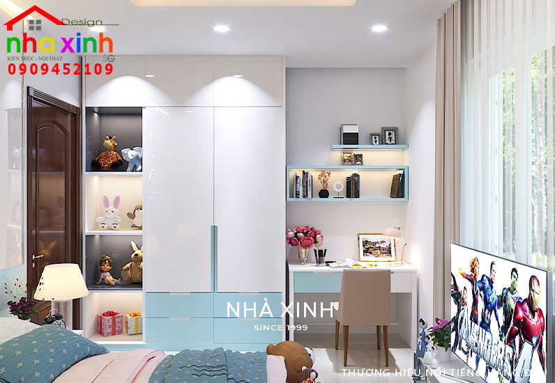 Màu sắc tươi tắn của nội thất kích thích sự sáng tạo của bé