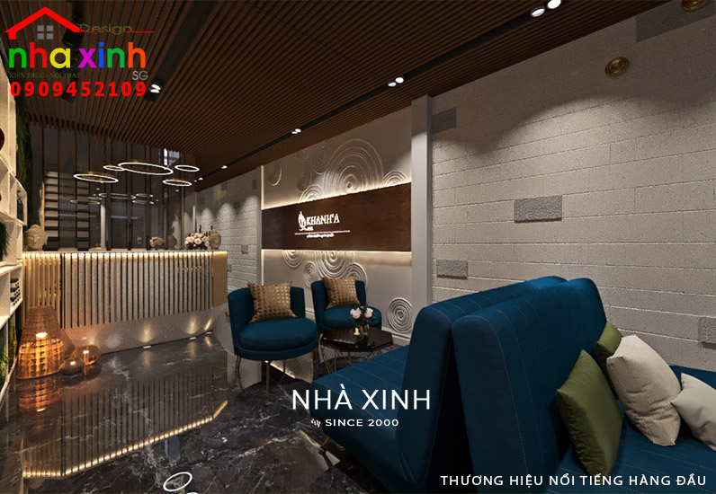 Thiết kế nội thất sảnh tiếp khách tại spa Khánh Hà