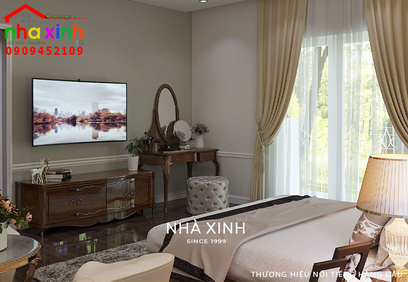 Nội thất gỗ có thiết kế tân cổ điển mềm mại và uyển chuyển 