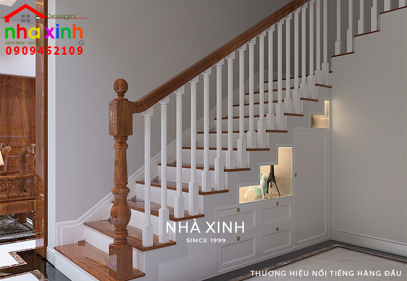 Thiết kế cầu thang bằng vật liệu hiện đại mang kiểu dáng hoài cổ