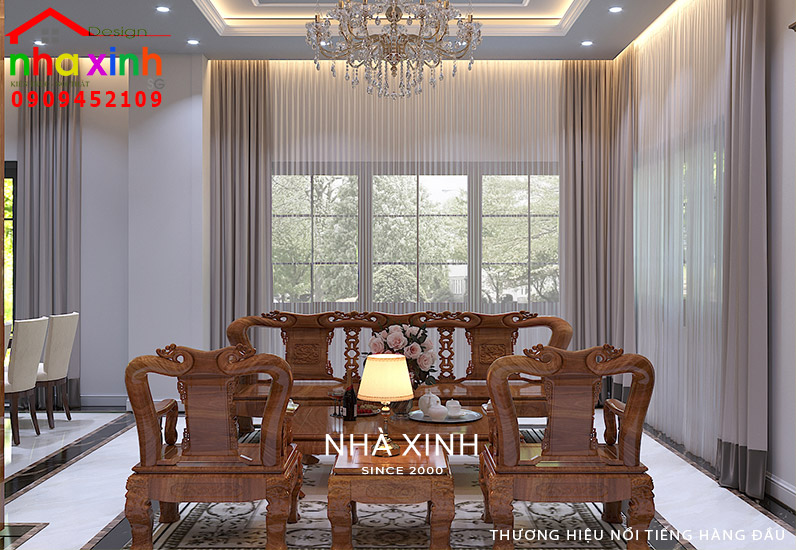Không gian sang trọng và đẳng cấp trong phòng khách nhà phố tại Bình Thạnh