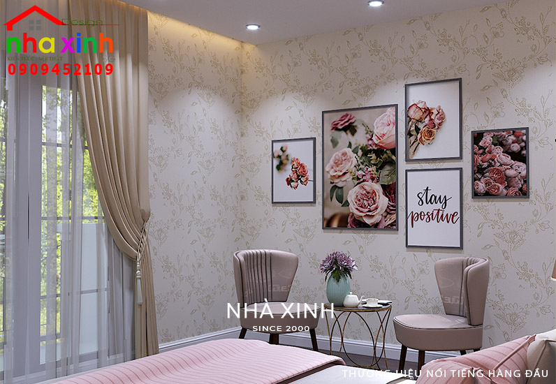 Góc trang trí đậm chất nữ tính và không kém sự quý phái