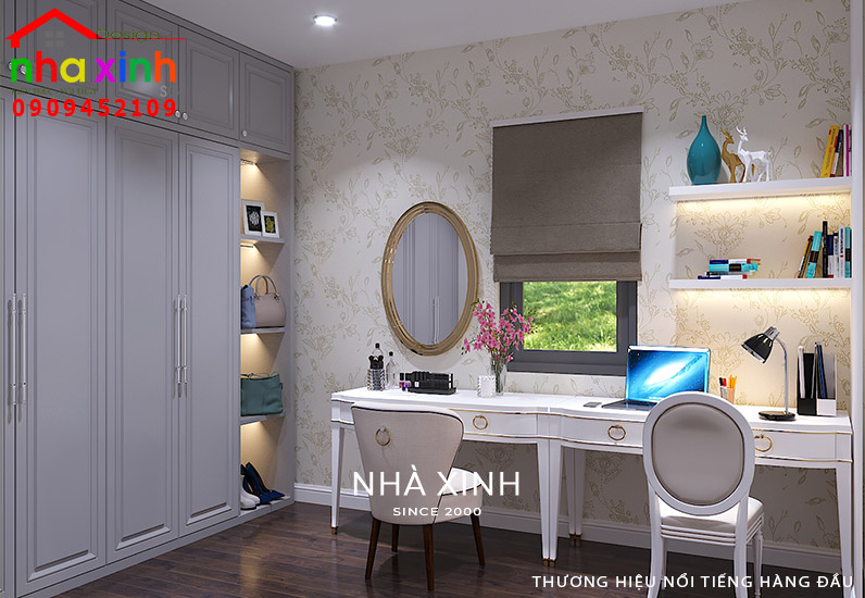 Thiết kế phòng thay đồ riêng tư trong phòng ngủ khách