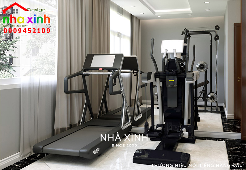 Bố trí phòng gym tại nhà như một phòng tập chuyên nghiệp với trang thiết bị hiện đại