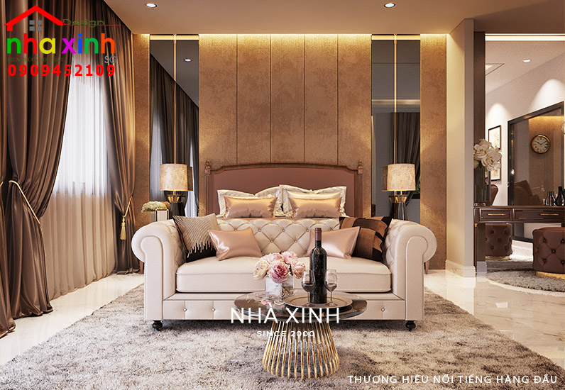 Nội thất cao cấp kiểu dáng hoàng gia cổ điển tạo không gian nghỉ ngơi hoa lệ