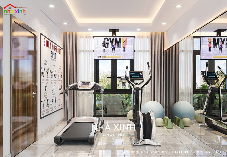 Thiết kế nội thất phòng gym biệt thự đẹp view01